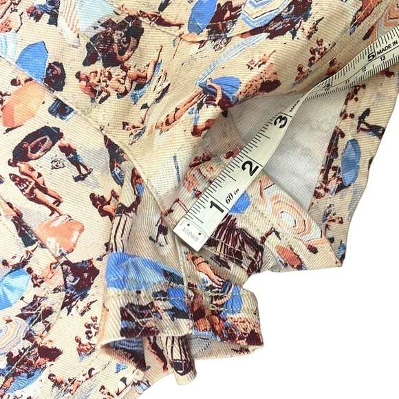 URBAN Outfitters Shorts High Rise Retro Beach Print Travel - Picture 10 of 14